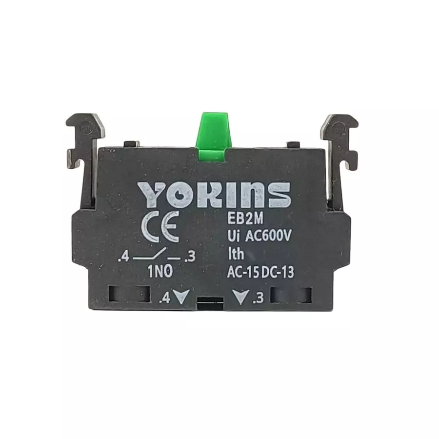 Yokins Push Button Contact Element NO Contacts Panel Mount 230 V Operating Voltage 2 A Current, EB2M-A-NO