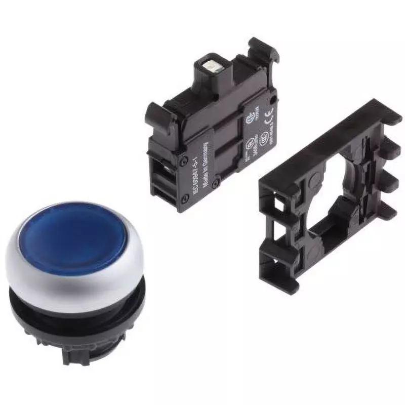 EATON Pushbutton Head [Push] Round / Round illumination type Button Shape, M22-DL-B+M22-A+M22-LED230-B