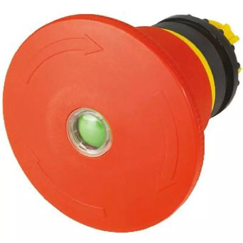 EATON Pushbutton Head [Push] Round / Mushroom Button Shape 22.0 Cutout Diameter [Push button] 65 mm Diameter, M22-PVT60P