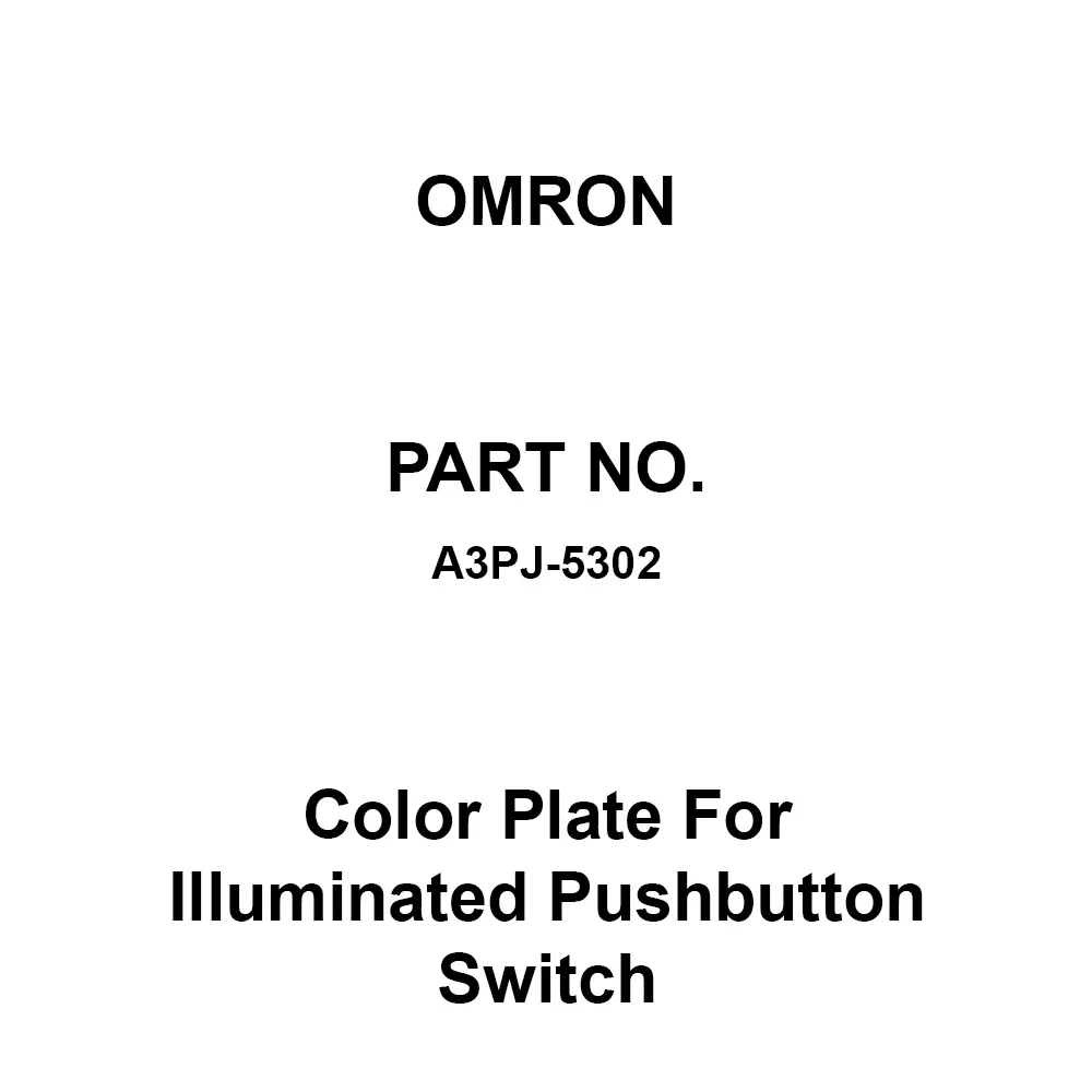 Omron Color Plate For Illuminated Pushbutton Switch, A3PJ-5302
