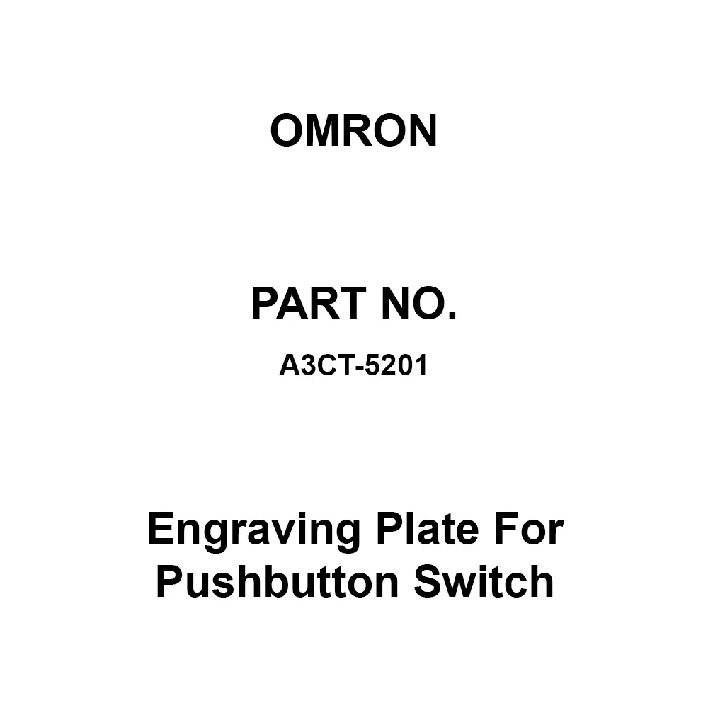 Omron Engraving Plate For Pushbutton Switch, A3CT-5201