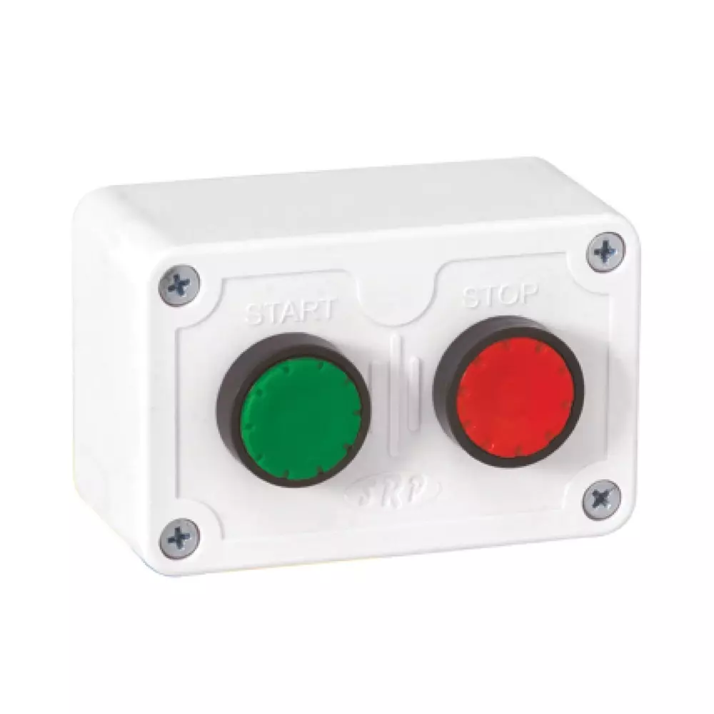SRP Two Way Switch Unit with Pushbutton ABS Plastic White, SRP PB 04 (Pack of 100)