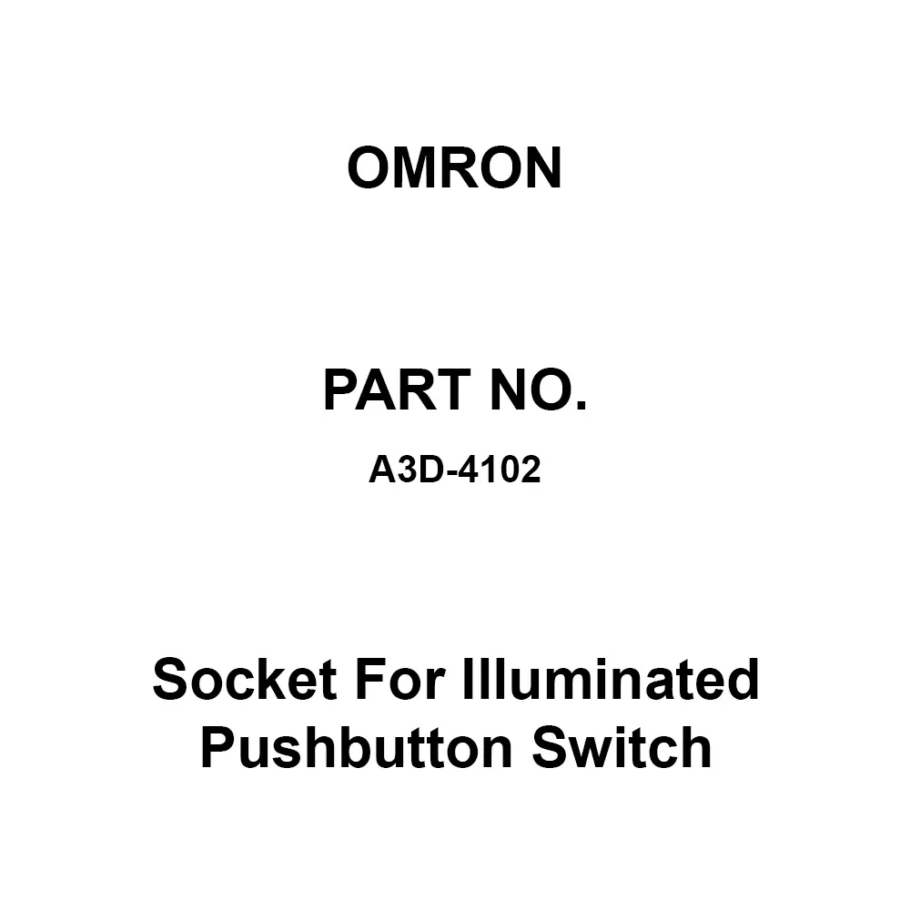 Omron Socket For Illuminated Pushbutton Switch, A3D-4102