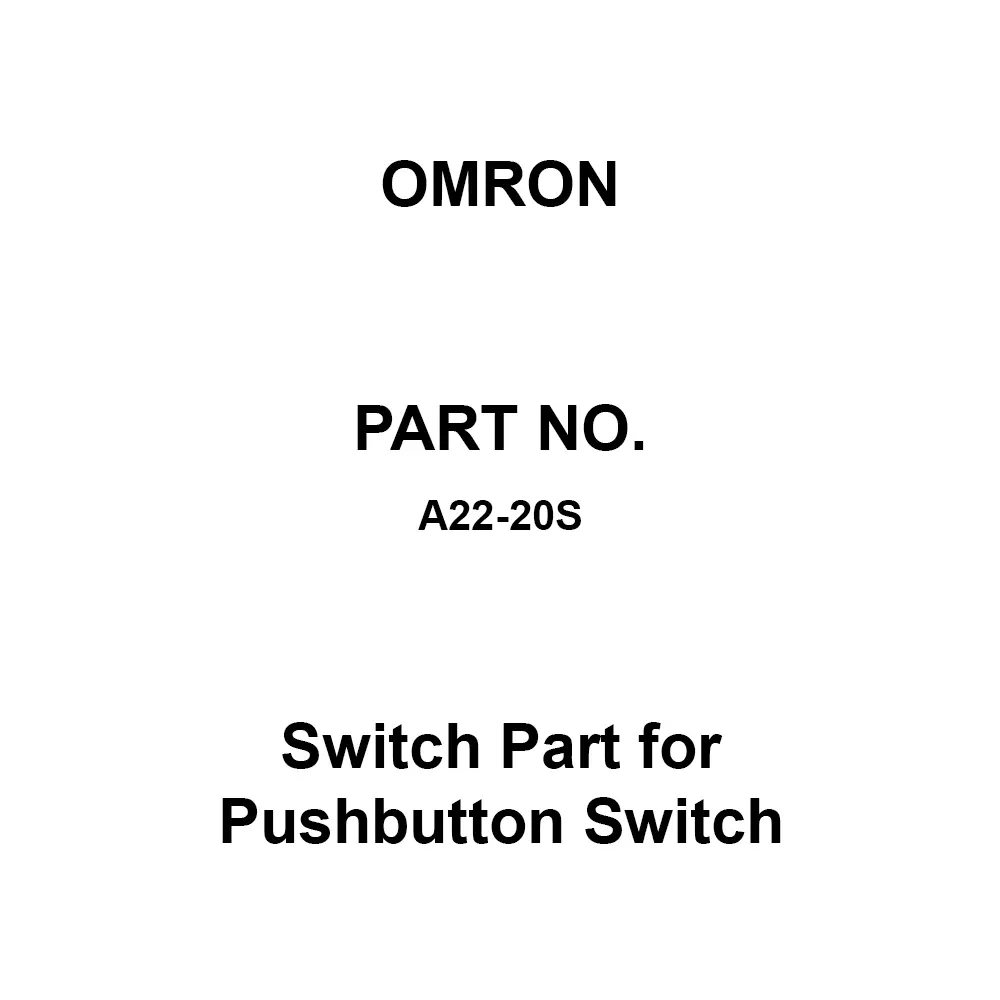 Omron Switch Part for Pushbutton Switch 2A Contact Configuration, A22-20S