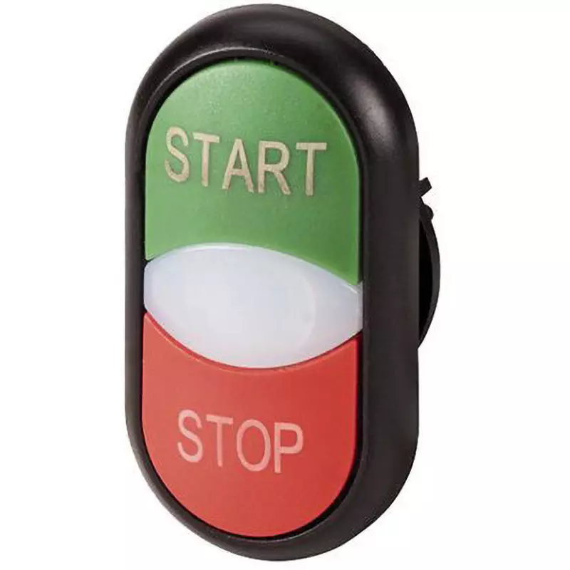 EATON Push Button [Push] Double / Extended Button Shape 23.0 Cutout Diameter, M22-DDL-WS-GB1/GB0