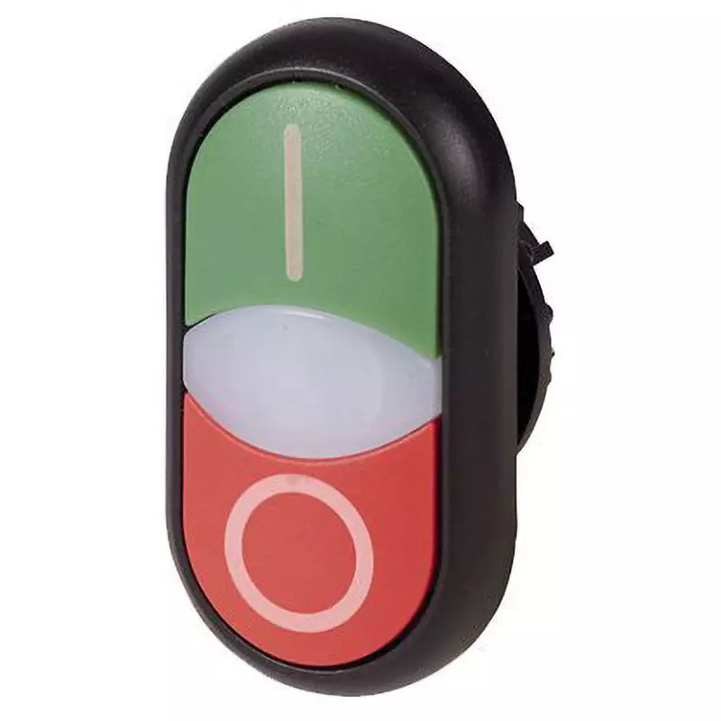 EATON Push Button [Push] Double / Extended Button Shape 23.0 Cutout Diameter, M22S-DDL-GR-X1/X0