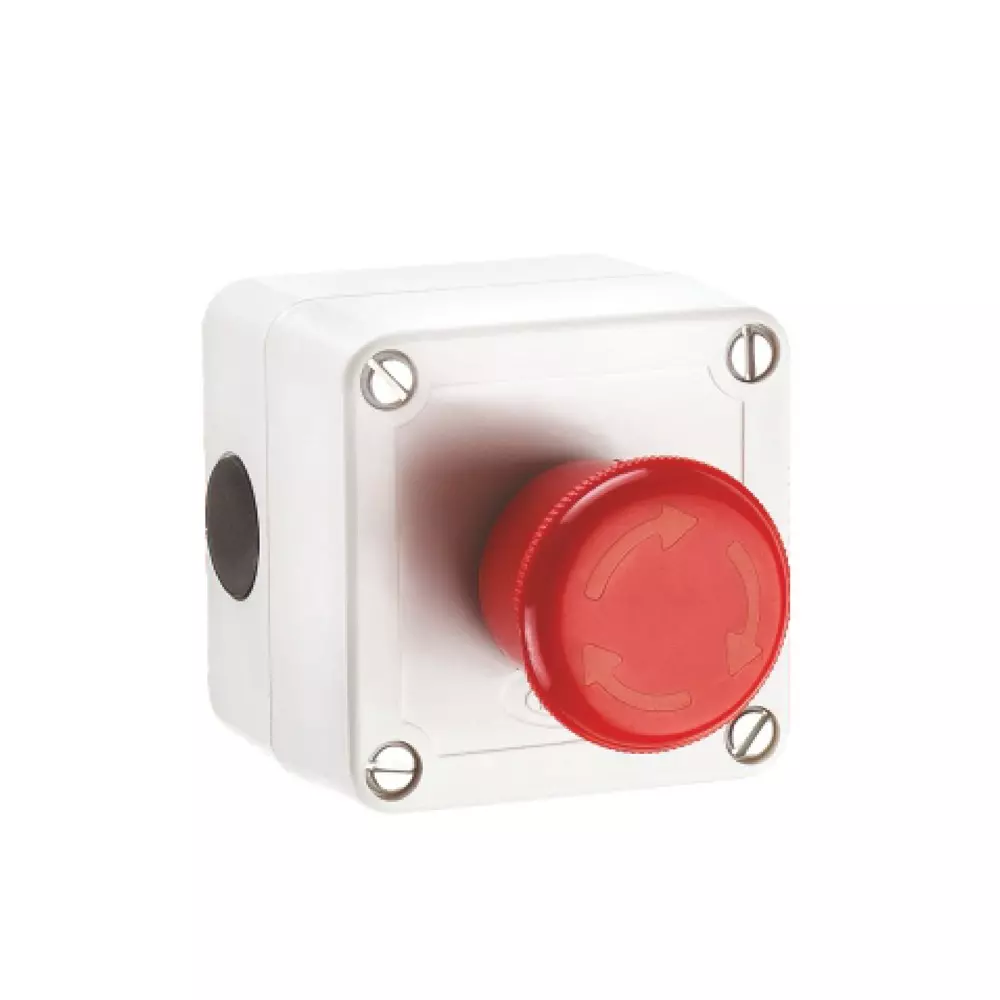 SRP Mushroom Type Emergency Switch Unit ABS Plastic Red & White, SRP PB 09 (Pack of 50)