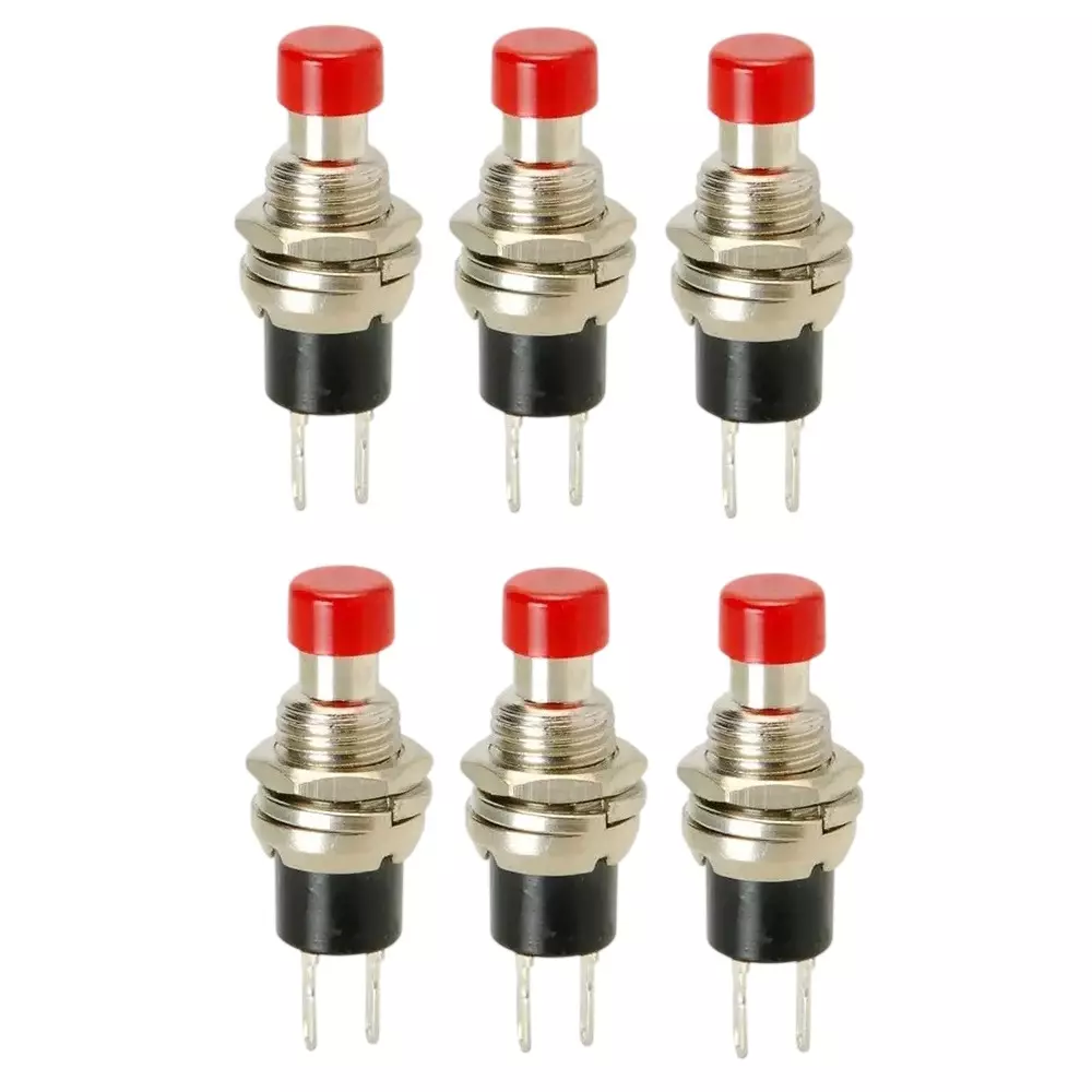 GENERIC Mini SPST Momentary Push Button Switch Plug-In Connector Normally Open Contact 1.5 A Current, RC065-15 (Pack of 5)