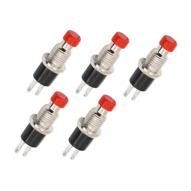GENERIC Mini SPST Momentary Push Button Switch Type-A Plug-In Connector Normally Open Contact 1.5 A Current, RC065-14 (Pack of 5)