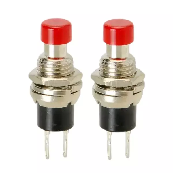 GENERIC Mini SPST Momentary Push Button Switch Plug-In Connector Normally Closed Contact 1.5 A Current, RC065 (Pack of 2)