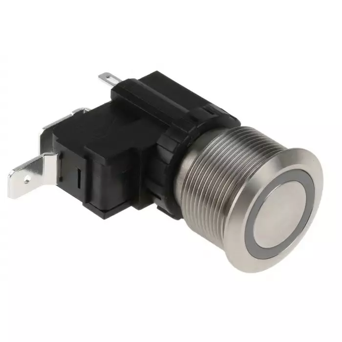 RS PRO Illuminated Push Button Switch Momentary 22.2 mm SPST White LED 250/125 V AC, 1758794