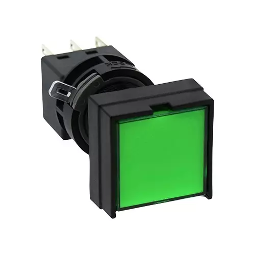 IDEC H6 Series HA L Type Illuminated Push Button Switch Square Type 16 mm Diameter, HA2L-M1C63G
