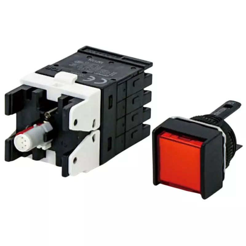 Omron Alternate Type Pushbutton Switch LED Illumination 2C Contact Φ16 mm Mounting Hole Diameter, A165L-ARA-24D-2S