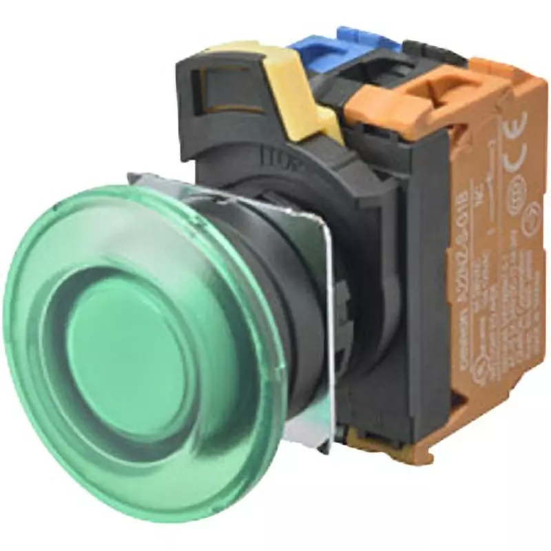 Omron Alternate Type Pushbutton Switch Yellow 1B Φ22 mm Hole Diameter, A22NL-BMA-TYA-G002-YB