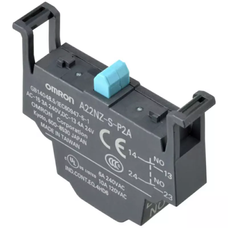 Omron Push-In Plus Terminal Block Pushbutton Switch Unit Φ22 mm Mounting Hole Diameter, A22NZ-S-P2A
