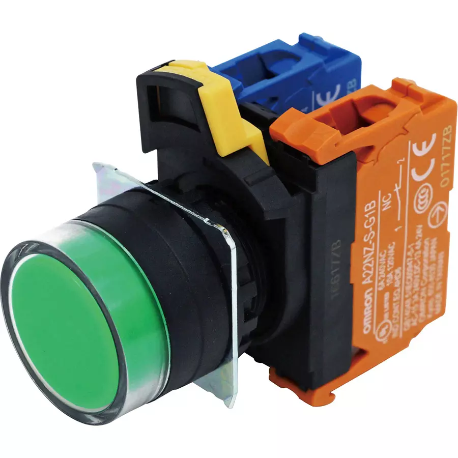 Omron Opacity Pushbutton Switch Φ22 mm Mounting Hole Diameter, A22NN-BGA-NGA-G102-NN