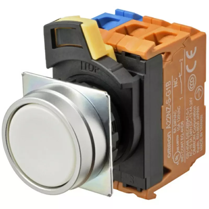 Omron Alternate Type Push button Switch White Φ22 mm Mounting Hole Diameter, A22NN-MNA-NWA