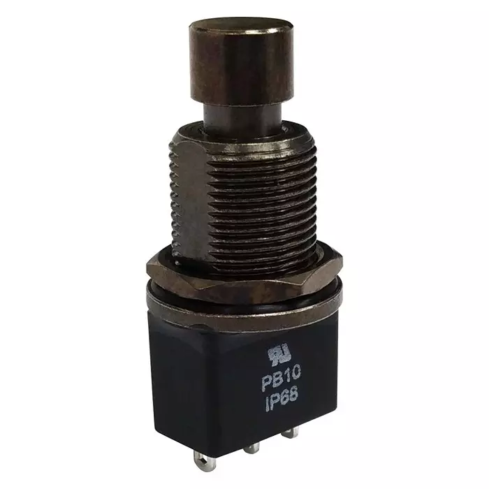 MULTICOMP PRO Standard Pushbutton Switches PB SWITCH, SPDT, 6A, 125VAC/28VDC, PANEL, MP-PB10-AAA1QE-4.