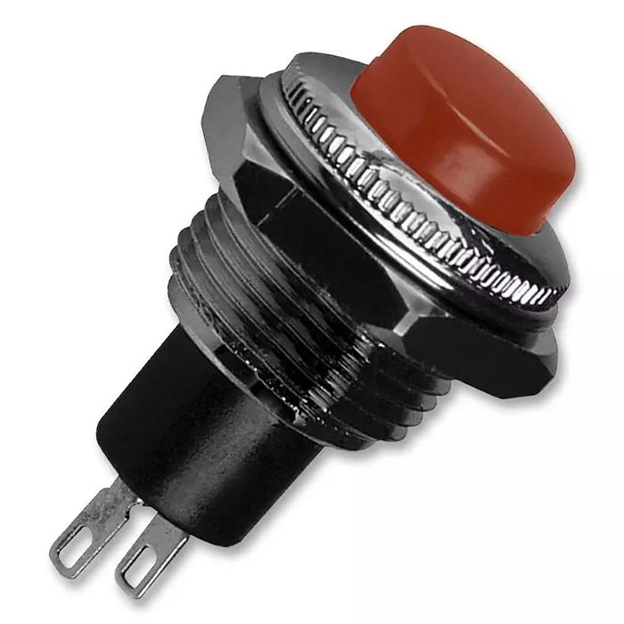 E-SWITCH SWITCH, PUSHBUTTON, SPST, 3A, 125VAC, RED, RP3502MARED