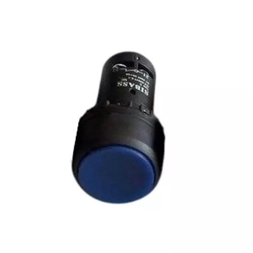 Sibass Electric Flush Spring Return Push Button Barrel Type 11 Series with 1NO+1NC Element and CE Mark, Blue, SE-11 (Pack of 500)