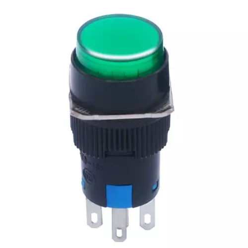 Sibass Electric Illuminated Momentary Push Button Green 24/220 V and 16 mm Diameter, SE-TA16-11D (Pack of 200)