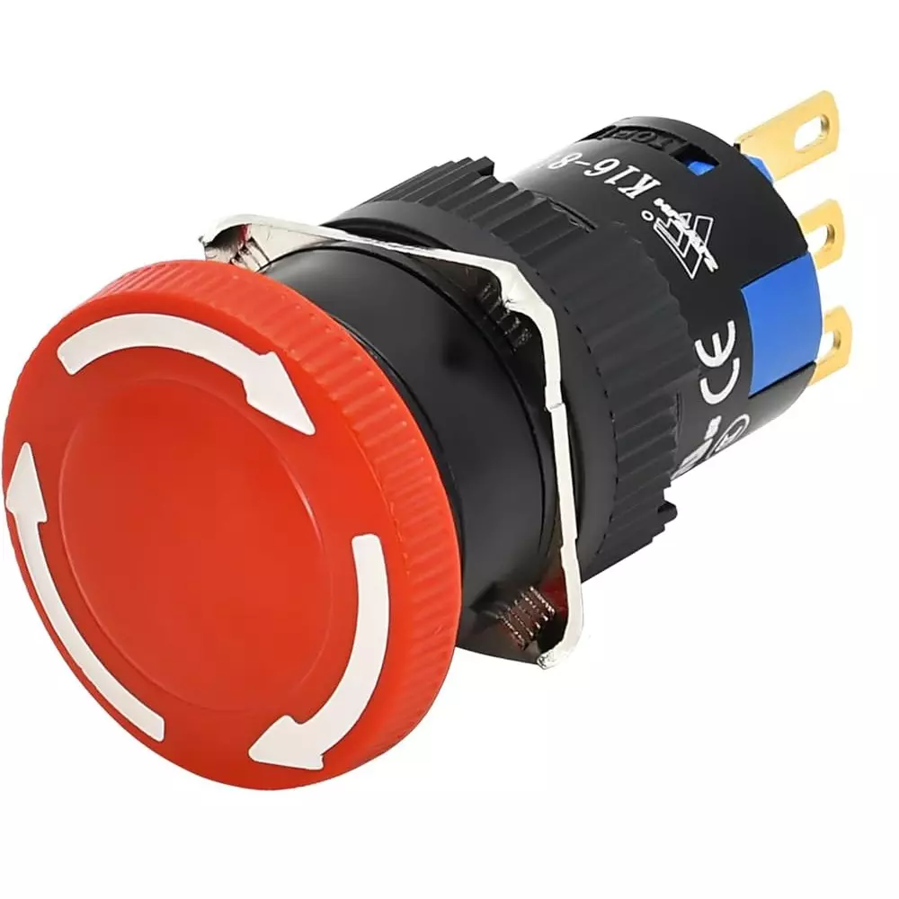 Sibass Electric Emergency Stop Stayput Push Button Red 16 mm Diameter, SE-TA16-E11Z (Pack of 200)