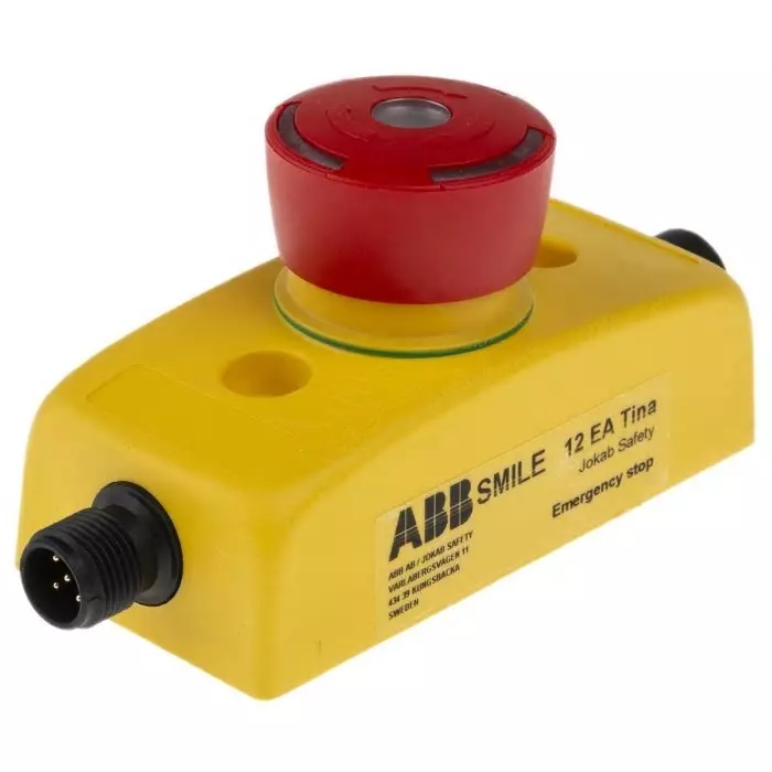 ABB - JOKAB Smile 12 EA Tina Series Twist Release Illuminated Emergency Stop Push Button Panel Mount IP65, 2TLA030050R0200Smile 12 EA Tina