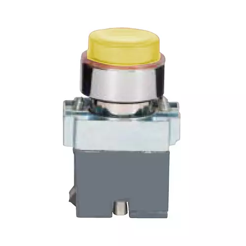 C&S Electric Push Button Actuator Illuminated Projecting Without Contact Elements Metallic Range 220 V DC Yelow, RCB2-BW157