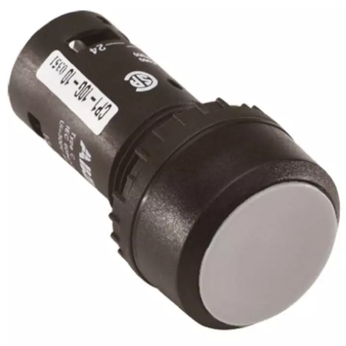 ABB Compact Series Push Button, Panel Mount, 22mm Cutout, SPST, IP69K, 1SFA619100R1015CP1-10W-10