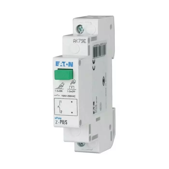 EATON Z-PU Series Push Button Switch, DIN Rail, 2 N/C, 250V, IP40, 276294 Z-PU/OO
