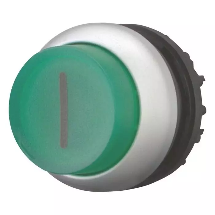 EATON series M22 Series Illuminated Illuminated Push Button Switch, Momentary, Threaded, 22.5 mm Cutout, Green LED, 24V,, 216977 M22-DLH-G-X1 (Pack of 5)