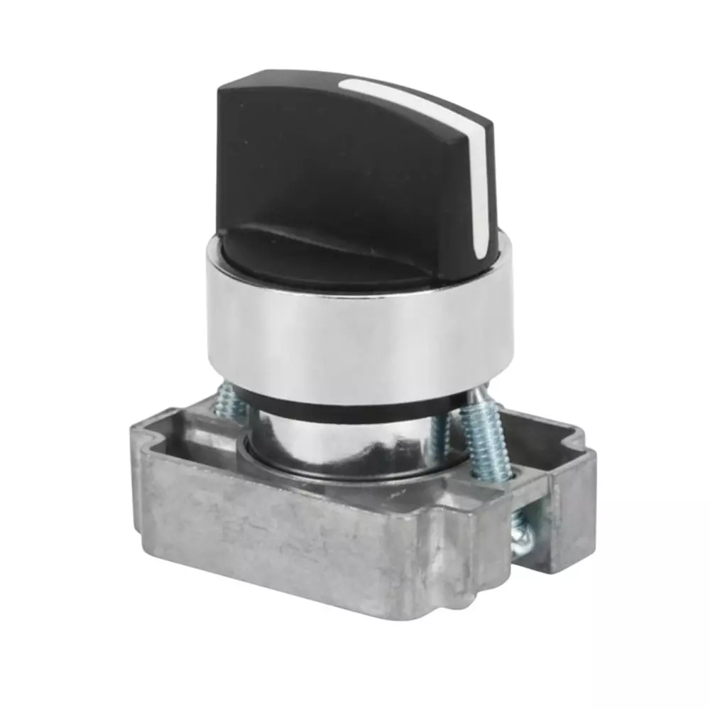 G-SENS Selector Actuator 22.5 mm 3 Position Black & Silver, GES5BD3C