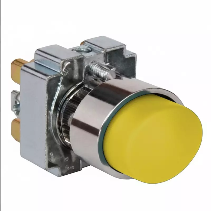 Kaycee Push Button Shround Actuator Projecting Head Metal Yellow, KC2SAP3M