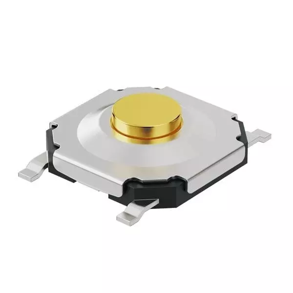 GCT Tactile Switch Non-Illuminated Gull Wing Lead Termination 50 mA Round Actuator 12 V DC, SWT0220-016016GSA