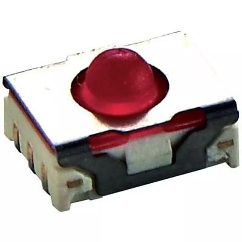 RAFI Tactile Switch Non-Illuminated Solder Pin Termination 100 mA Round Actuator 35 V DC, 1.14.002.006/0000