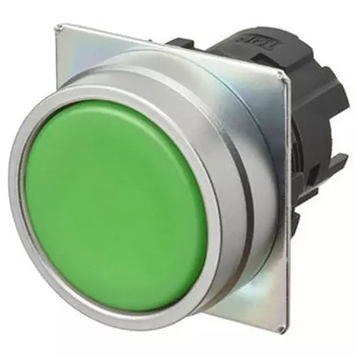 Omron Pushbutton Switch Momentary Round (Flat) Green, A22NZ-MNM-NGA