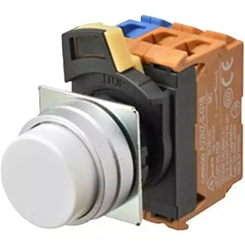 Omron Pushbutton Switch Momentary Round (Protruding) Non-illuminated Blue, A22NN-MPM-NAA-G002-NN