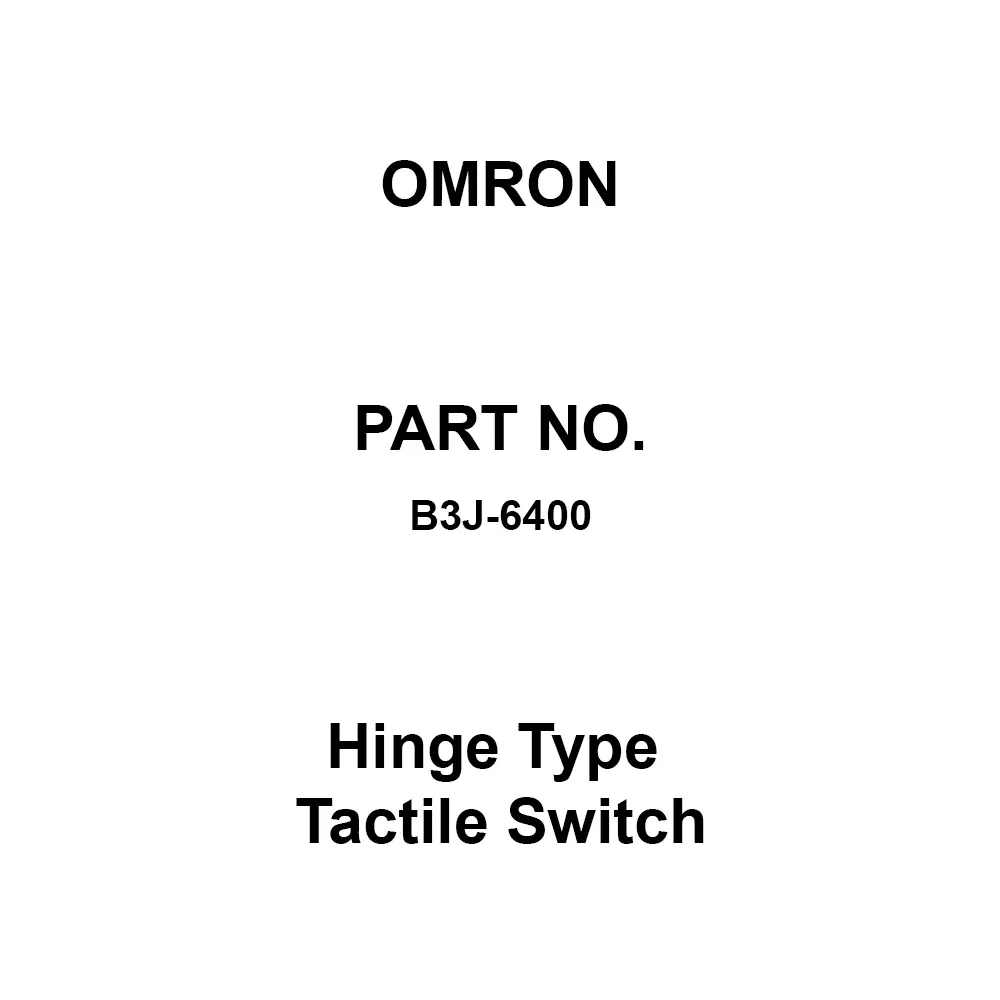 Omron Hinge Type Tactile Switch 100 mΩ or more at 250 V DC, B3J-6400