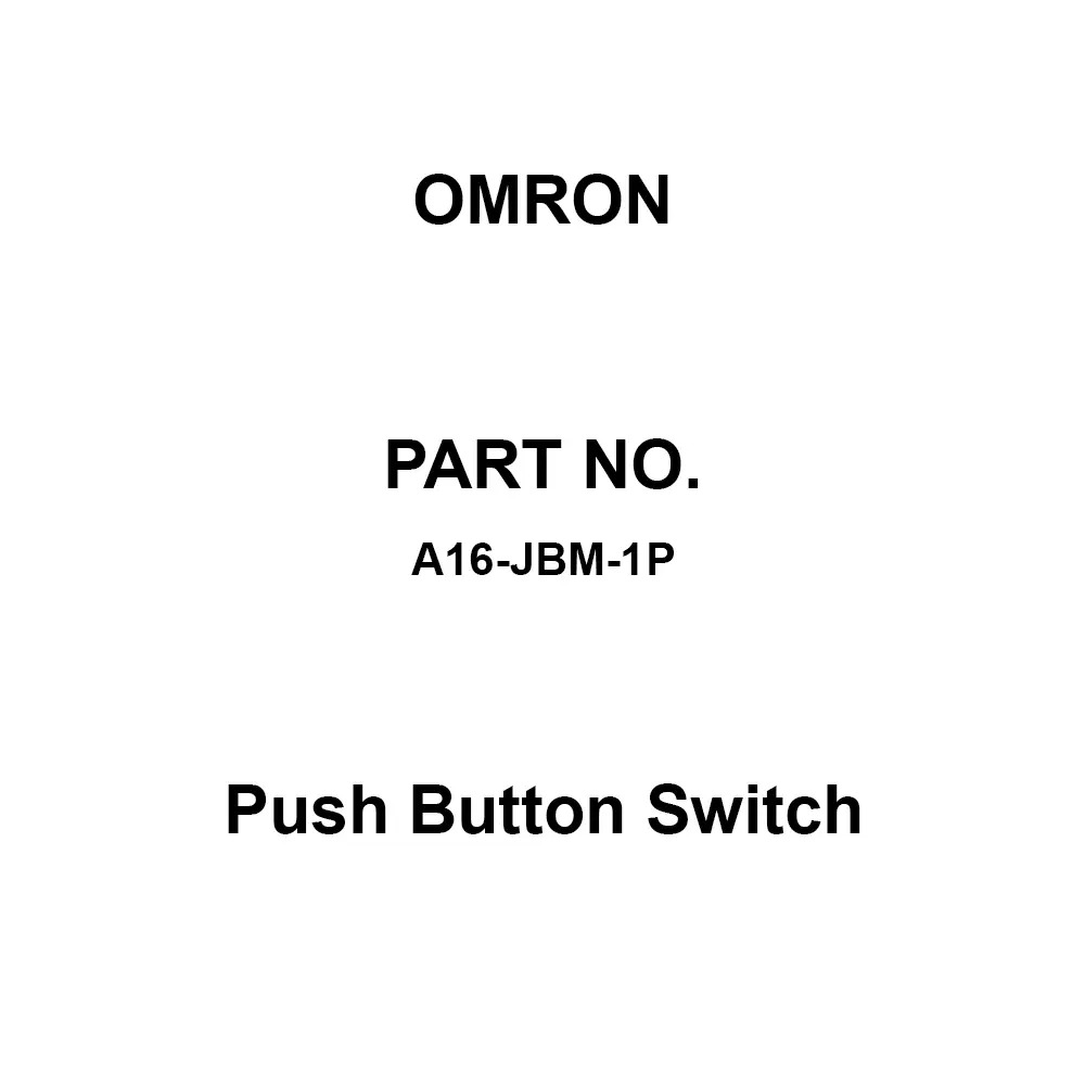 Omron Push Button Switch 100 mΩ Or More with DC 500 V Mega, A16-JBM-1P