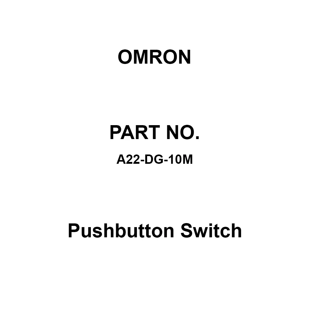 Omron Pushbutton Switch 100 mΩ Or More with DC 500 V Mega, A22-DG-10M