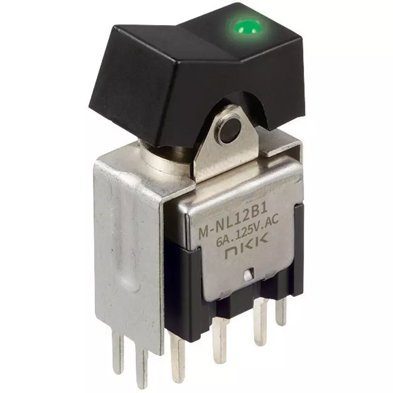 NKK SWITCHES Rocker Switch 1 Pole Rocker Type Mechanism, M-NL13B1WTY