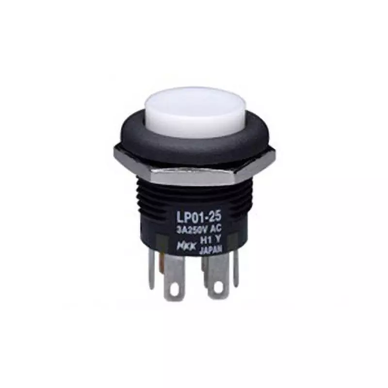 NKK SWITCHES Round Illuminated Push Button Switch Solder Terminal, LP01-25CH1CKNS1NY