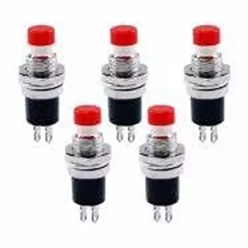 GENERIC Mini SPST Momentary Push Button Switch Panel Mount Normally Closed Contact 1.5 A Current Rating, RC065-13 (Pack of 5 Pcs)
