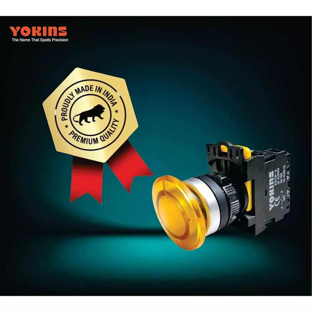 yokins-illuminated-mushroom-push-button-switch-22-mm-mounting-hole-diameter-220-v-ac-operating-voltage-with-led-indicator-yellow-pack-of-10-pcs
