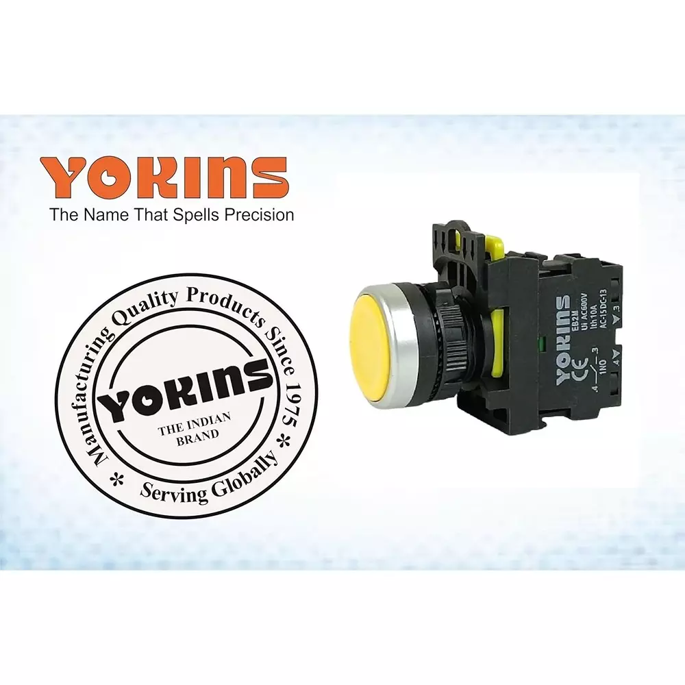 yokins-push-button-eb2m-a-01-22mm-with-spring-return-with-1no-copper-silver-contacts-yellow