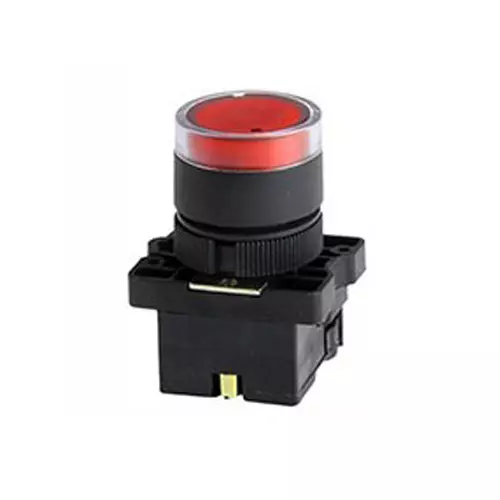 TNI Illuminated Push Button Plastic Body Red Color 22.5 mm Cut Out Diameter and 230 V AC Voltage, AP22L-A230-R