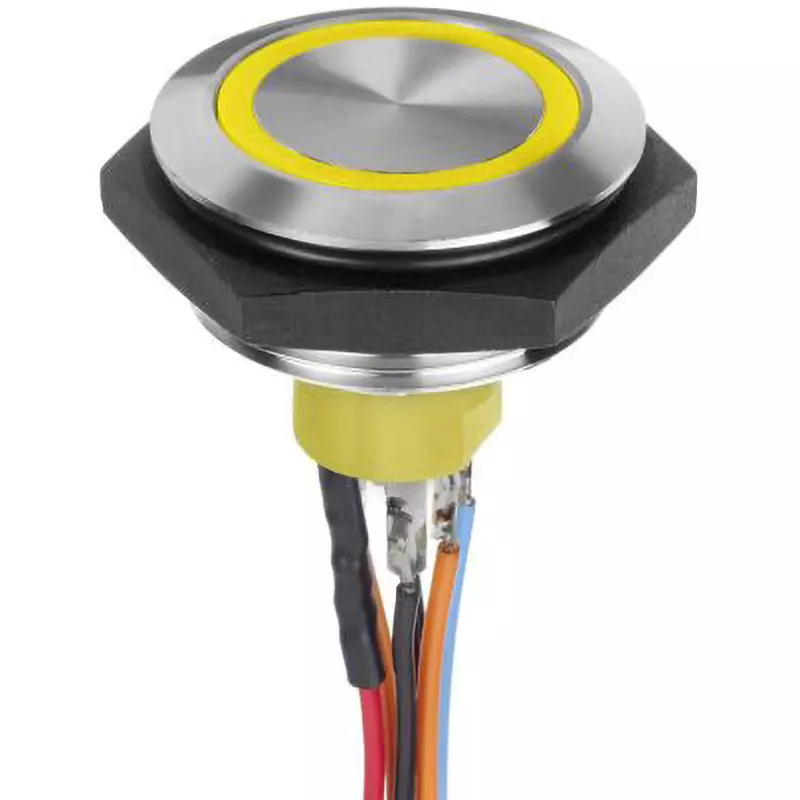 APEM Push Button Switch 30 V DC Rated Voltage 1 Pole On/Off Switch, AV55122000074BK