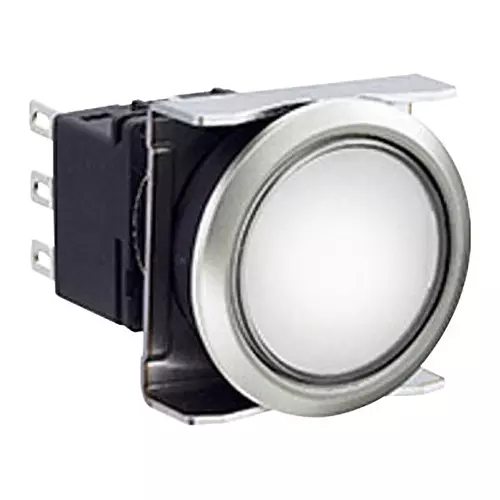 IDEC Flash Silhouette LBW Series Illuminated Push Button Switch Round, LBW6ML-M1T14VPW