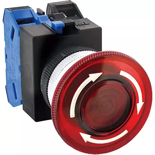 IDEC TW Series Push Button Switch Large Push Lock Turn Reset Type LED Φ40 mm Diameter, AVLW42221DR