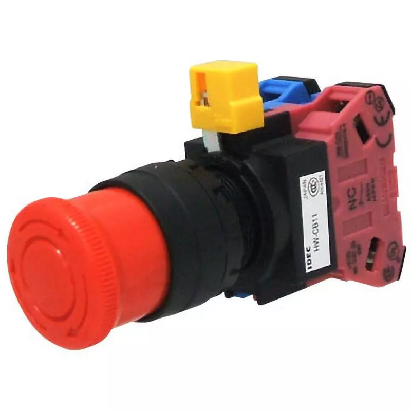 IDEC HW Series Emergency Stop Push Button/Push Lock Return Reset Switch 22 mm Diameter, HW1B-V301Y
